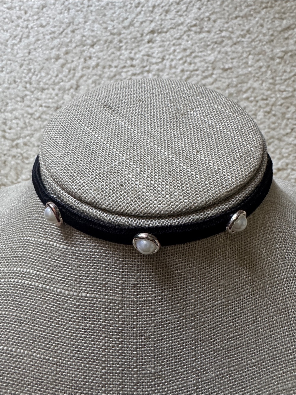 Lauren Ralph Lauren Black Faux Pearl Choker Necklace